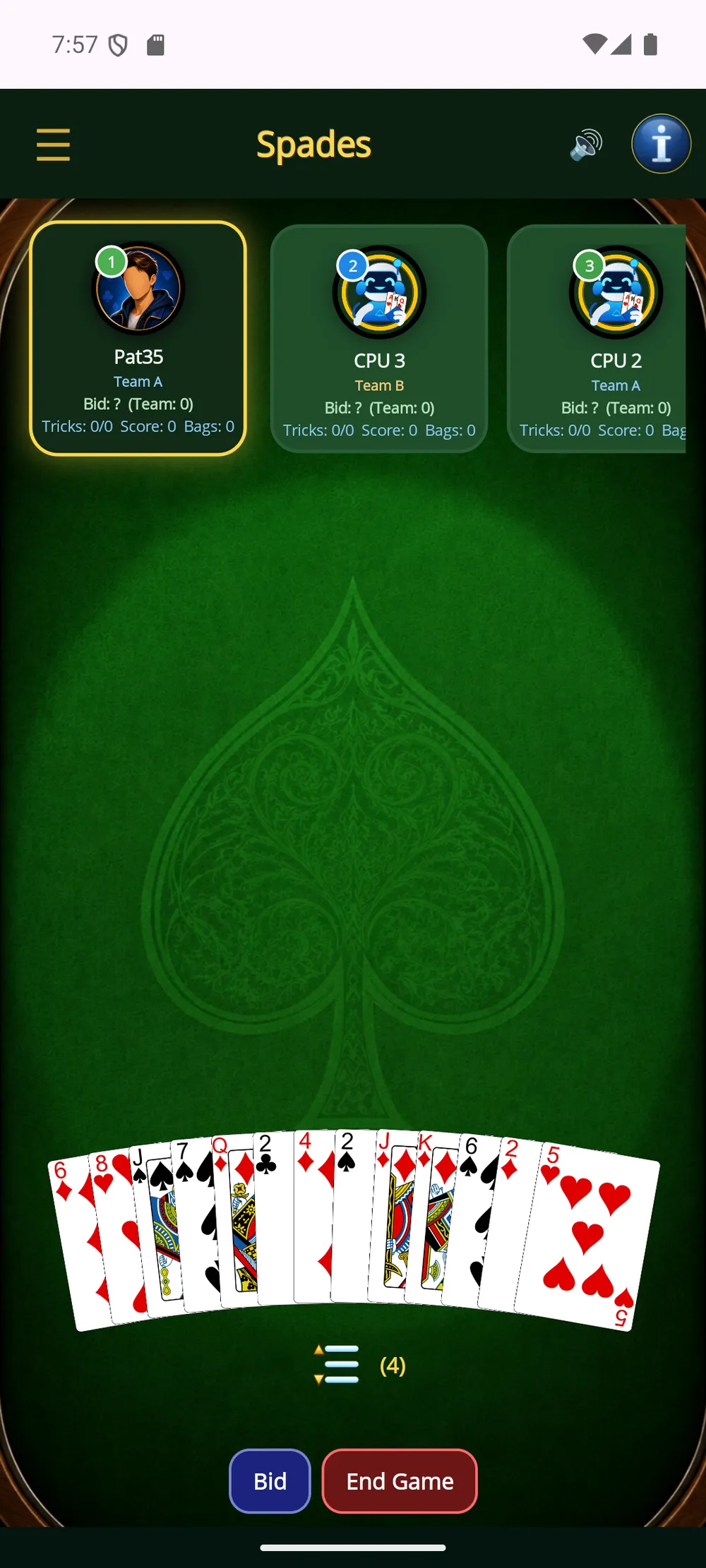 Spades — The deal