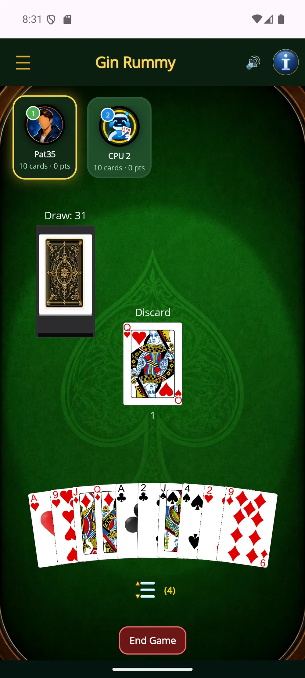 Gin Rummy — The deal