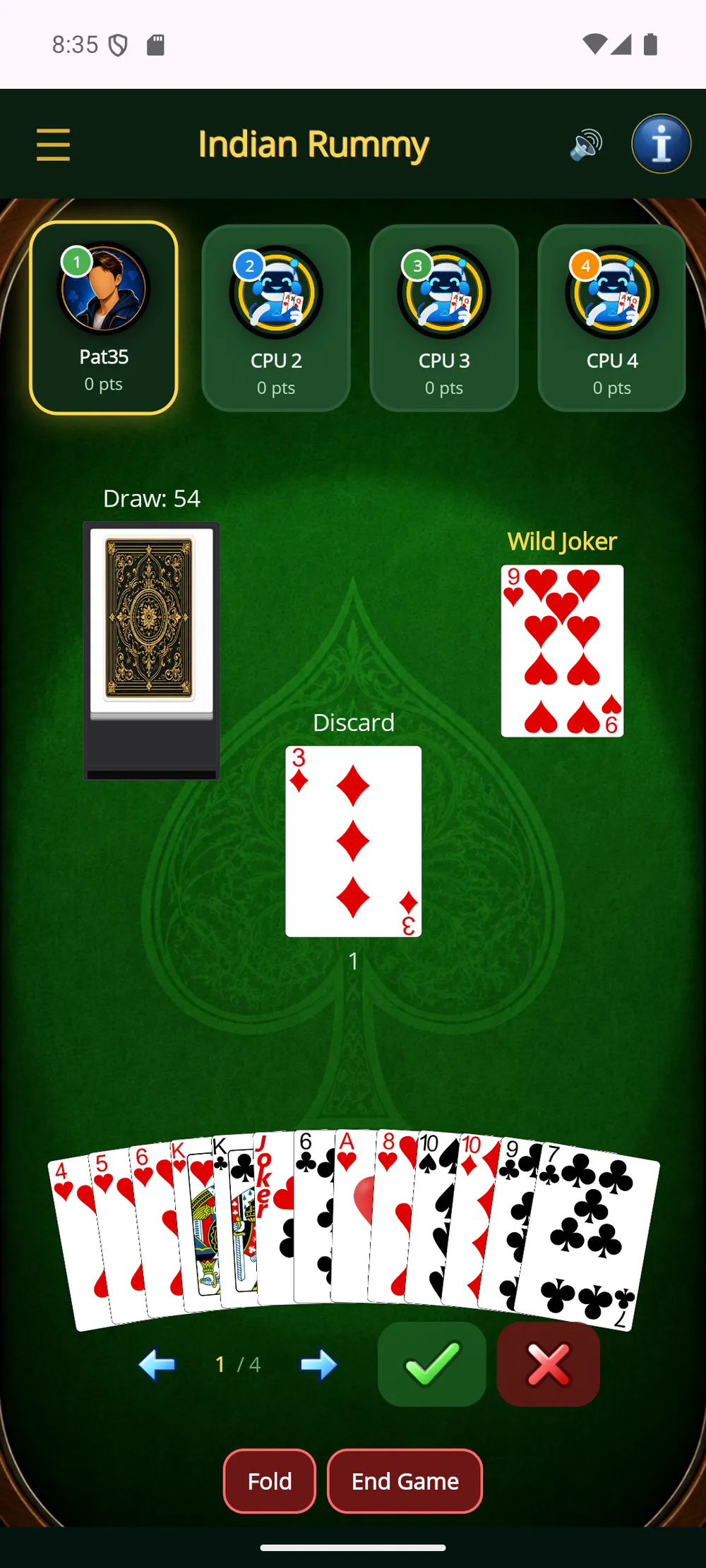 Indian Rummy — Arrange your hand