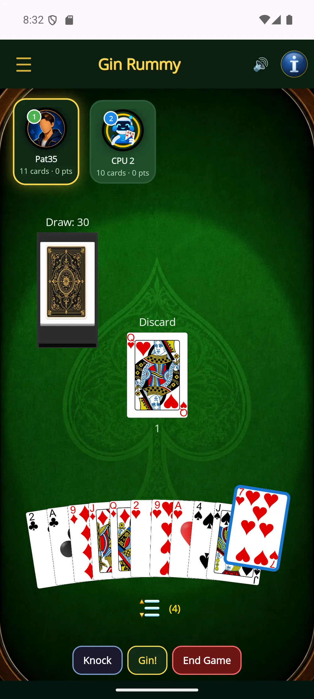 Gin Rummy — Draw and discard