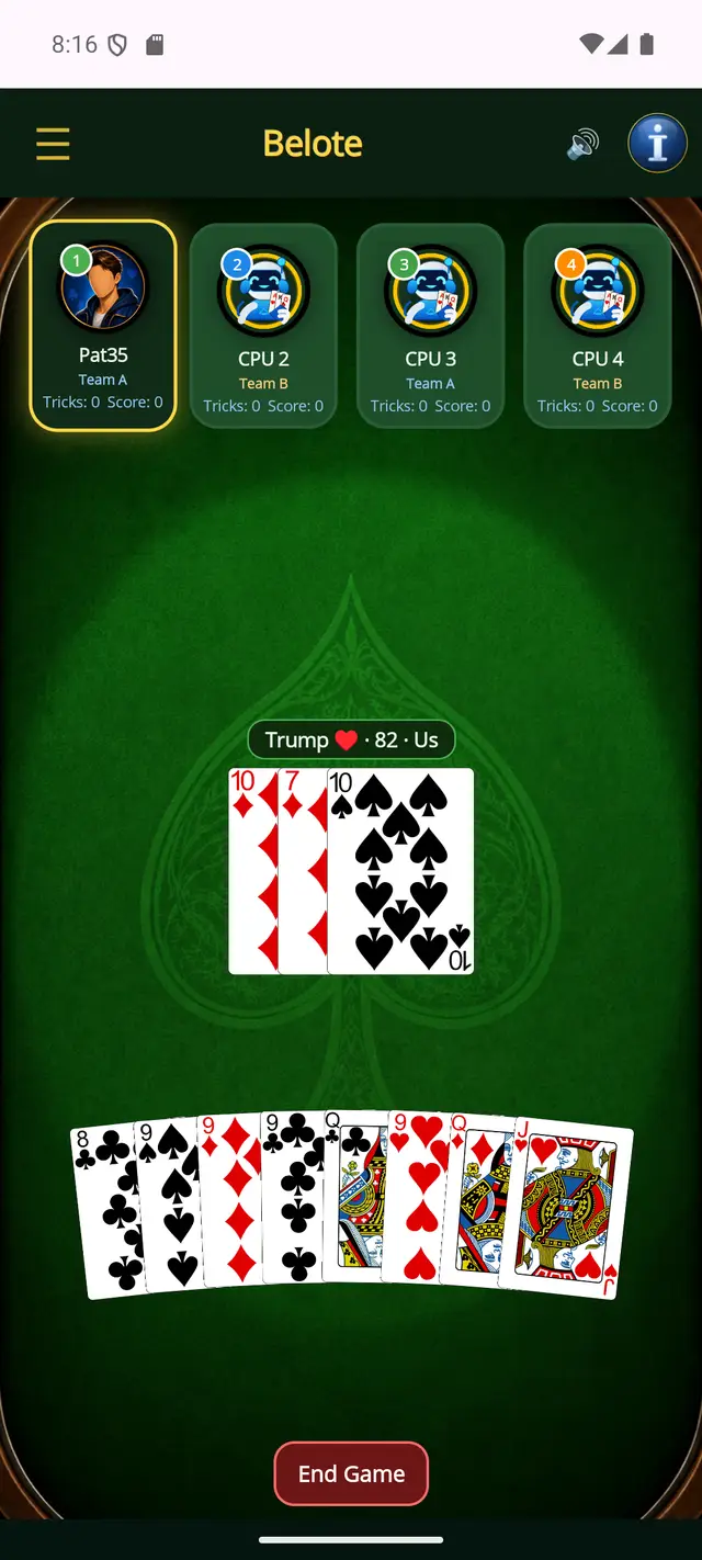 Belote — Trick play