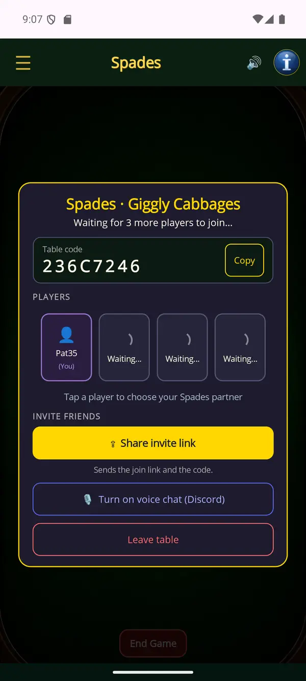 Card Games app — Share the code