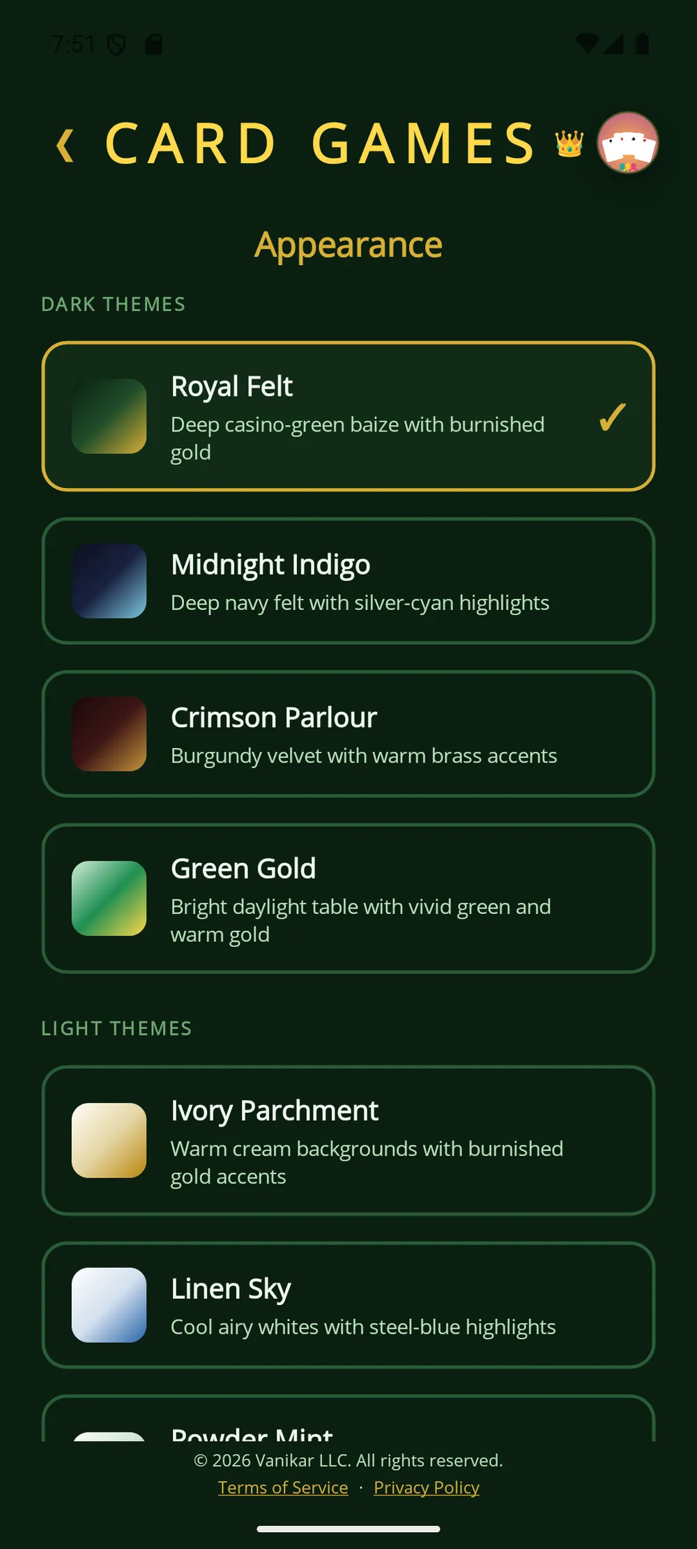 Card Games app — Make it yours