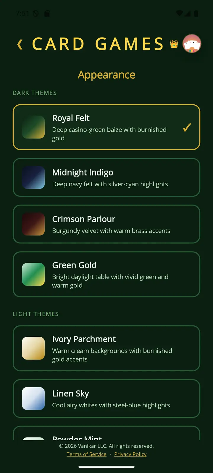 Card Games app — Make it yours